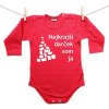 Boodyy Červené body s dlhým rukávom Najkrajší darček som ja 56 (0-2 mesiace)