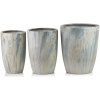 Mondex Sada 3 ks květináčů NEVA MARBLE IX béžová/šedá