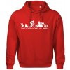 Evolution of man (Chopper) - Oversized mikina pánska Moon - kratšia + širšia - 3XL ( Červená )