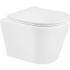 MEXEN/S - Rico Závesná WC misa Rimless vrátane sedátka s slow-slim, Duroplast, biela 30720300