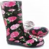 Dámske gumáky čierne s ružami (37)