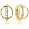 MINET JMG0352WGE00 - Elegantné zlaté náušnice s bielymi zirkónmi Au 585/1000 1,75g