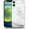 Picasee silikónový čierny obal pre Apple iPhone 12 mini - White marble