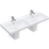 Villeroy & Boch Avento - Dvojumývadlo nábytkové 120x47 cm, s prepadom, 2 otvory na batériu, CeramicPlus, alpská biela 4A23CKR1