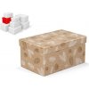 MFP vianočná darčeková krabica s vekom, rozmer 22x14x11cm, hnedý kraft s potlačou