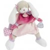 Doudou Plyšový maňásek pejsek růžový 28 cm