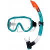 Šnorchlovací set AQUOS BLENNY SHINER svetlomodrá,transparentná,oranžová
