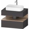 Duravit Qatego skrinka 80x55x60 cm závesná kúpeľňová skrinka pod umývadlo grafitová-dub QA4730055490010