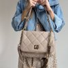 Prešívaná kabelka na rameno/crossbody Laura Biaggi DX-F297-taupe