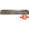 Tenda TEG1016D - 16x Gigabit Switch, Fanless-bez ventilátorů, Rackmount, ochrana proti přepětí
