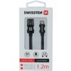 Swissten 71523201 TEXTILE dátový USB - Lightning, 1,2m, černý
