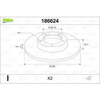 Brzdový kotúč VALEO 186624