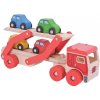 Bigjigs Toys Drevený kamión s autami