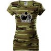 Apalucha chalupa - Dámske maskáčové tričko - 2XL ( Zelený maskáč )