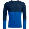Ortovox 185 ROCK'N'WOOL LONG SLEEVE M deep ocean L; Modrá triko