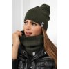 Fashionweek Dámska Súprava teplý pohodlný dámsky set dámska čiapka a šál cashmere touch S2204 Farba: Khaki, Veľkosť: Universal