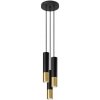 Sollux | Sollux SL.0955 - Luster na lanku LOOPEZ 3xGU10/10W/230V guľatý čierna/zlatá | SLX0758