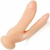 Sensual Dildo s prísavkou 20 cm dvojité béžové