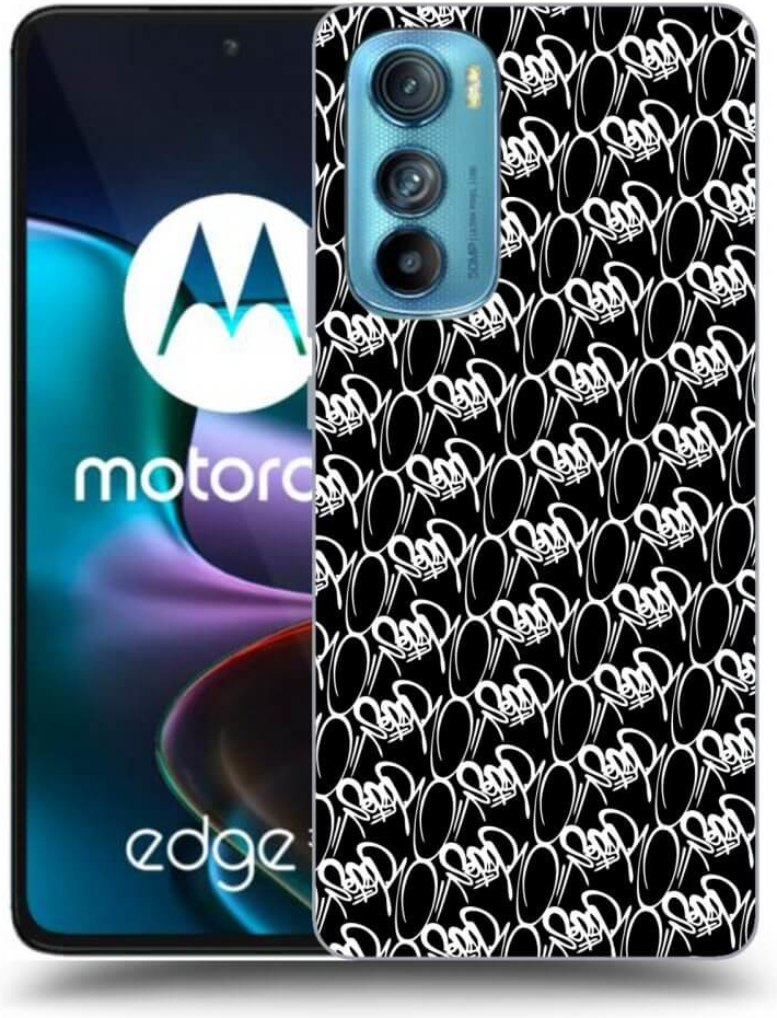 Púzdro Picasee silikónové Motorola Edge 30 - Separ - White On Black 2 čierne