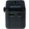 Verbatim, Cestovný adaptér univerzálny World-to-World UTA-02 USB-A, USB-C, čierny, 20 W