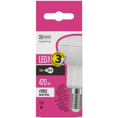 Emos Lighting LED žiarovka Classic R50 6W 40W 470lm E14 neutrálna biela