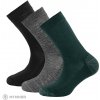 Devold DAILY MERINO MEDIUM SOCK 3PK čierna tmavo zelenátmavo sivá