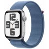 Apple Watch SE (2023) GPS 44mm Strieborné hliníkové telo - Modrý prevliekací remienok / 140-245 mm (MREF3QC/A)