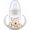 Dojčenská fľaša na učenie NUK Medvedík Pú s kontrolou teploty 150 ml béžová medvedík