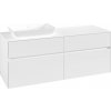 VILLEROY & BOCH Collaro závesná skrinka pod umývadlo na dosku (umývadlo vľavo), 4 zásuvky, 1400 x 500 x 548 mm, White Matt, C11700MS