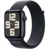 Apple Watch SE (2024) GPS 44mm Temne atramentové hliníkové telo - Atramentovo fialový prevliekací remienok (MXEP3QC/A)