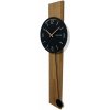 Drevené nástenné hodiny s kyvadlom Naturale 30cm Flexistyle z241oval, čierna