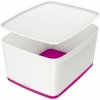 Leitz Úložný box s vekom MyBox, veľkosť L biela/ružová