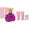 Versace Bright Crystal toaletná voda pre ženy 90 ml + telové mlieko 100ml + sprchový gél 100ml + kozmetická taška darčeková sada