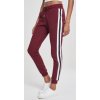 Dámske tepláky Urban Classics Ladies College Contrast Sweatpants - vínové s bielymi prúžkami S