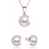 Beneto Pozlátená súprava šperkov zo striebra s pravými perlami AGSET285P-ROSE