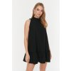 Trendyol Black Gather detailné mini pletené tkané šaty čierna 34 Trendyol 8683046985825