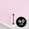 Jersey napínacie prestieradlo na extra vysoký matrac JR-032 Púdrovo ružová 140 x 200 - výška 40 cm