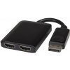 PremiumCord adaptér DisplayPort - 2x HDMI, rozšíření + zrcadlení obrazu, 4K*2K@30Hz kportad18