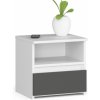 Nočný stolík CL1 biely / grafitový / sivý