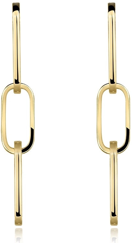 Šperky eshop zlaté náušnice v žltom zlate tenký pásik retiazkové očká puzetky S5GG255.37