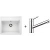 Blanco SET 07-D 24 drez silgranit LEGRA 6 58,5x50 cm Biela+batéria Kano-S Chróm 523334+521503