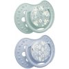 LOVI 22/923 Dynamický silikónový cumlík 6-18m 2ks Blossom Blue Boy