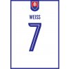 Superfutbal Maketa dresu Slovensko, biela Rozmer: A4, Meno a číslo: Weiss 7 biela