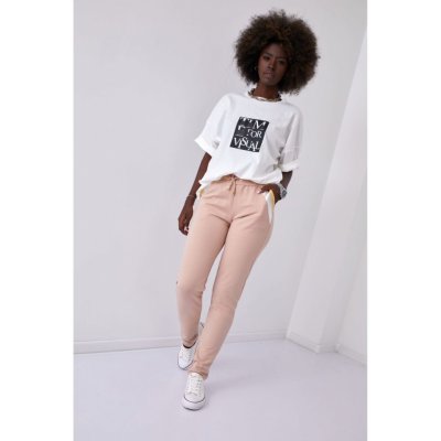 Fasardi women's beige cotton sweatpants ružová