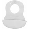 BABYONO Podbradník mäkký plastový s vreckom bez BPA grey 6m+