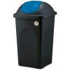 Stefanplast Odpadkový kôš – výklopný, 60 l, štvorcový, ČIERNO/MODRÝ, veko PH