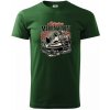 Snežný skúter kostra - Klasické pánske tričko vyššej gramáže - XL ( Fľaškovozelená )