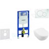 GEBERIT - Duofix Modul na závesné WC s tlačidlom Sigma01, alpská biela + Villeroy Boch - WC a doska, DirectFlush, SoftClose, CeramicPlus 111.300.00.5 NI1