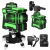 Krížový laser E-3617 3D, 12 línií, zelený, akumulátorový, IP54