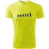 Evolúcia baseball pálkar náprah + loptička - Pánske tričko Fantasy športové - L ( Neonová žltá )